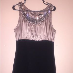 Black and champagne gold dress